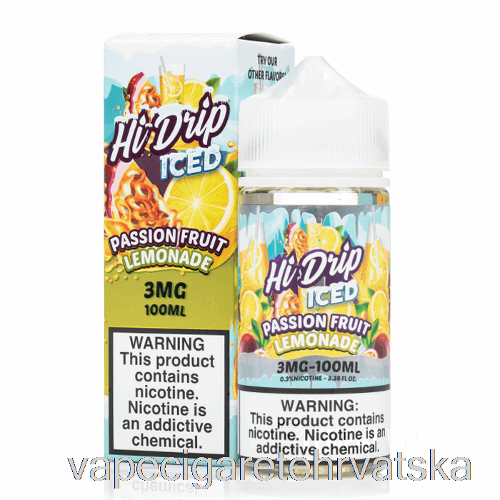 Vape Hrvatska Passion Fruit Lemonade Ice - Hi-drip E-tekućina - 100ml 3mg